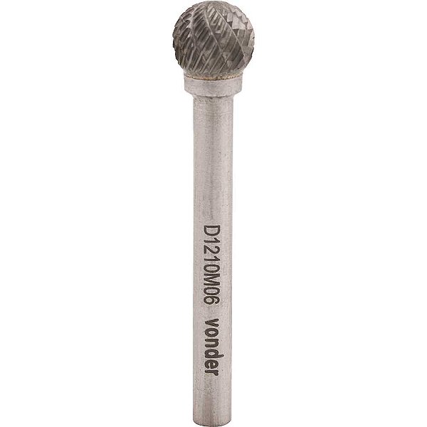 Lima rotativa esférica 6,0mm x 6,0mm com haste 3,0mm VONDER
