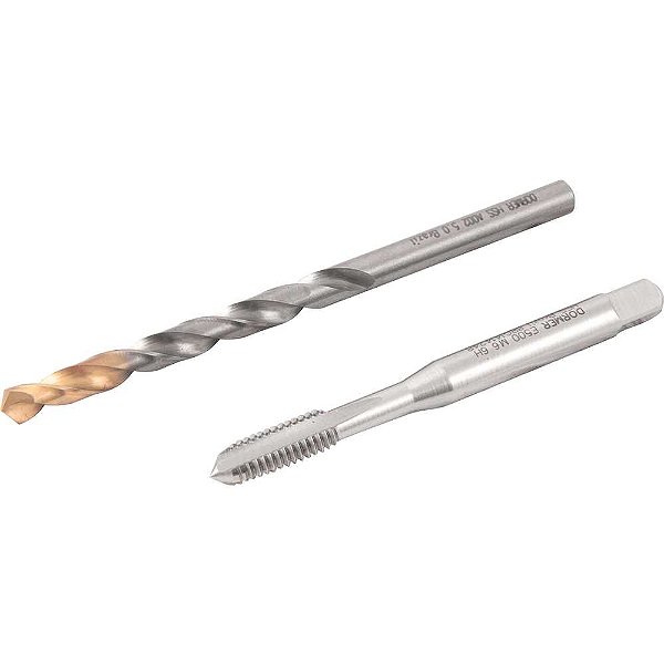 Jogo duopack macho manual de aço rápido 6mm x 1,00mm com broca 5,0mm DORMER