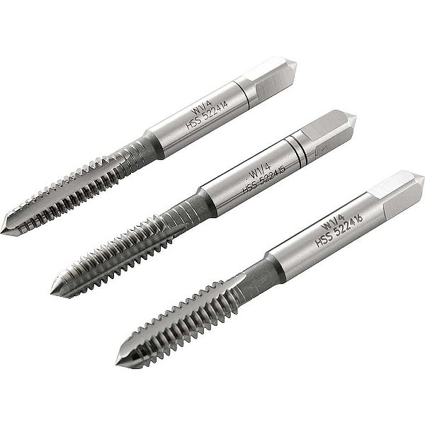 Macho manual de aço rápido 1/4" BSW jogo com 3 peças VONDER PLUS