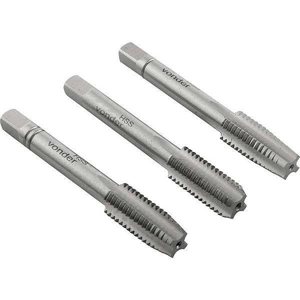 Macho manual de aço rápido 1/4" UNC jogo com 3 peças VONDER