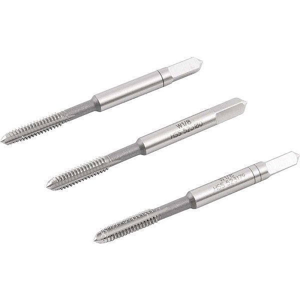 Macho manual de aço rápido 1/8" BSW jogo com 3 peças VONDER PLUS