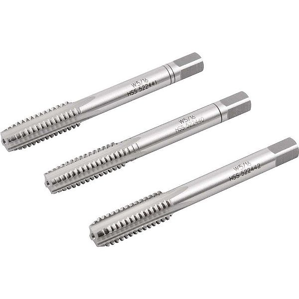 Macho manual de aço rápido 5/16" BSW jogo com 3 peças VONDER PLUS