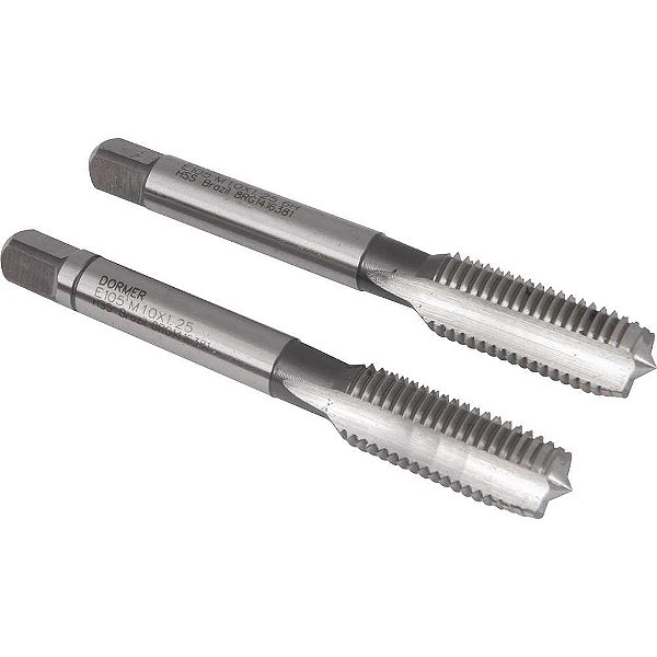 Macho manual de aço rápido M10 x 1,25mm rosca MB jogo com 2 peças perfil seriado DORMER