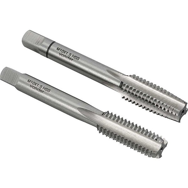 Macho manual de aço rápido M10 x 1,50mm rosca MA jogo com 2 peças VONDER