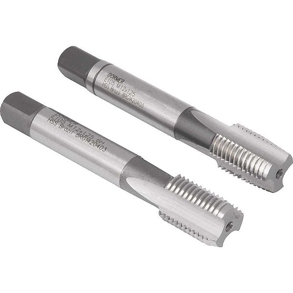 Macho manual de aço rápido M12 x 1,25mm rosca MB jogo com 2 peças DORMER