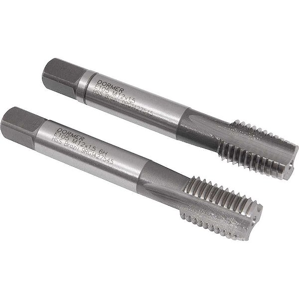 Macho manual de aço rápido M12 x 1,50mm rosca MB jogo com 2 peças perfil seriado DORMER