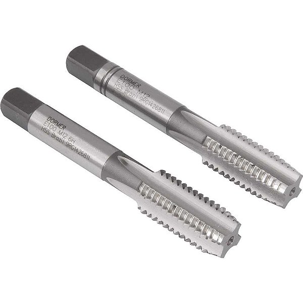 Macho manual de aço rápido M12 x 1,75mm rosca MA jogo com 2 peças DORMER
