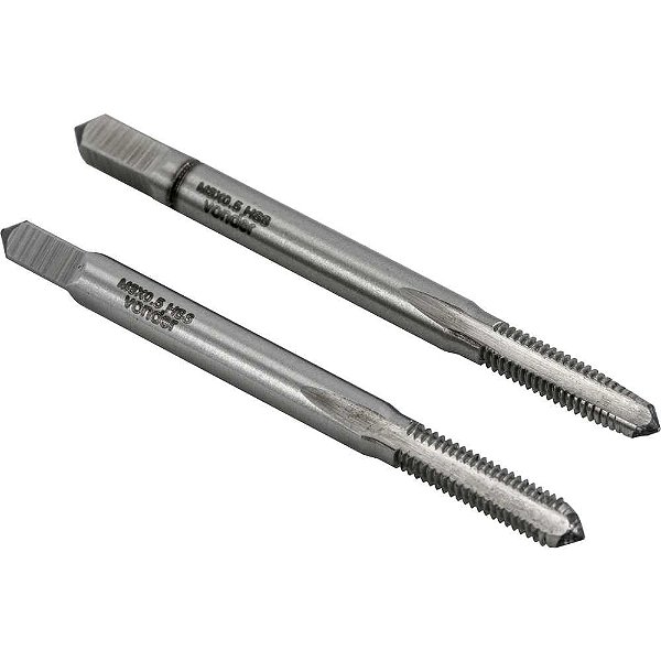Macho manual de aço rápido M3 x 0,50mm rosca MA jogo com 2 peças VONDER