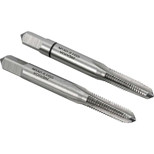 Macho manual de aço rápido M5 x 0,80mm rosca MA jogo com 2 peças VONDER