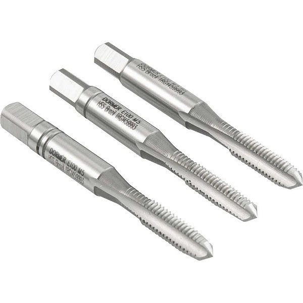 Macho manual de aço rápido M5 x 0,80mm rosca MA jogo com 3 peças DORMER