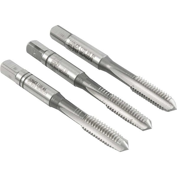 Macho manual de aço rápido M6 x 1,00mm rosca MA jogo com 3 peças DORMER