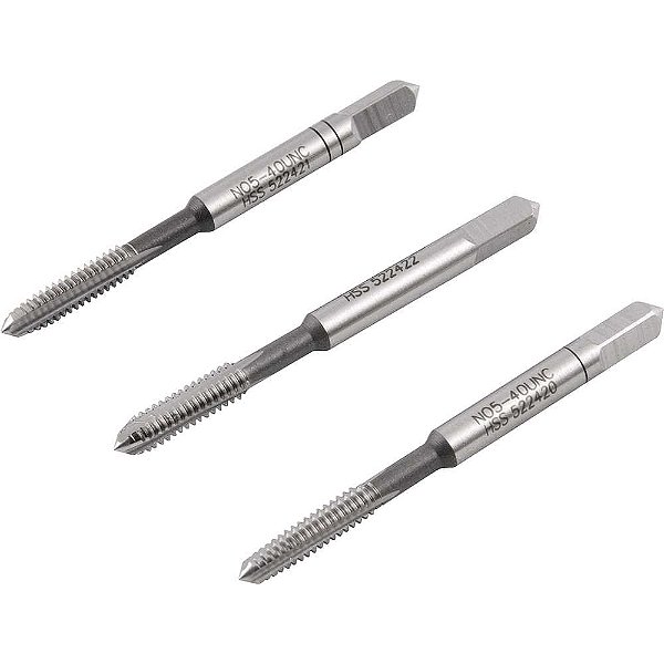 Macho manual de aço rápido nº5 - 1/8" UNC jogo com 3 peças VONDER PLUS