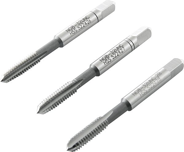 Macho manual de aço rápido nº8 - 5/32" UNC jogo com 3 peças VONDER PLUS