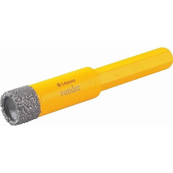 Serra copo diamantada 14mm refrigerada com haste VONDER