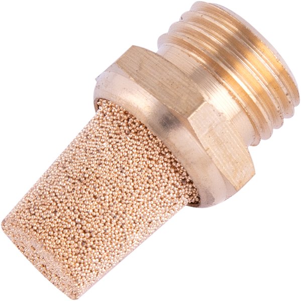 Silenciador de ar comprimido longo em latão rosca 1/4" BSP VONDER