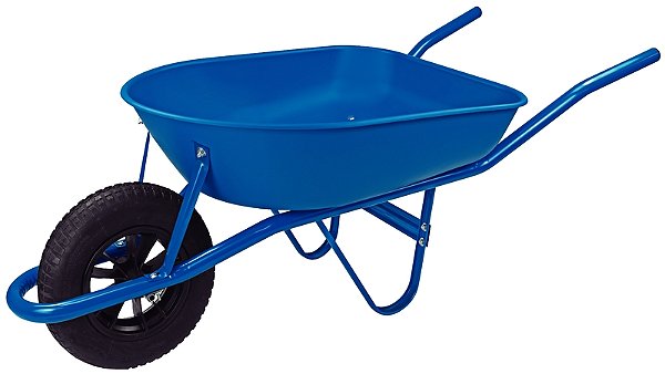 Carrinho de Mão Tramontina com Caçamba Rasa Plástica Azul 50 L Braço Metálico e Pneu com Câmara