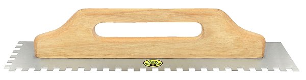 Desempenadeira Metálica de Base Lisa Tramontina para Drywall com Dentes com Cabo de Madeira