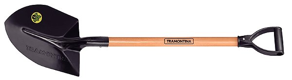 Pá de Bico Tramontina 459/30 em Aço com Cabo de Madeira 71 cm com Empunhadura Plástica Reta Ergonômica