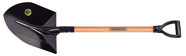 Pá de Bico Tramontina 459/40 em Aço com Cabo de Madeira 71 cm com Empunhadura Plástica Reta Ergonômica