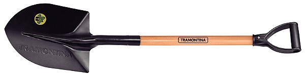 Pá de Bico Tramontina 460/20 em Aço com Cabo de Madeira 71 cm com Empunhadura Plástica Curva Ergonômica