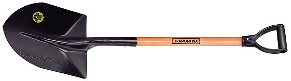Pá de Bico Tramontina 460/30 em Aço com Cabo de Madeira 71 cm com Empunhadura Plástica Curva Ergonômica