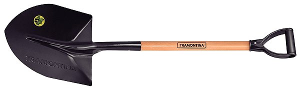 Pá de Bico Tramontina 460/40 em Aço com Cabo de Madeira 71 cm com Empunhadura Plástica Curva Ergonômica