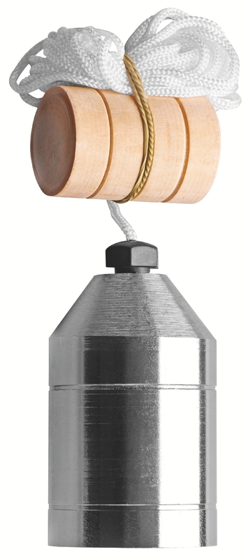 Prumo 1000 g Tramontina MASTER em Aço com Calço Guia de Madeira e Cordão de Nylon