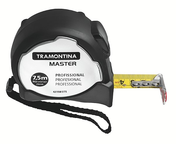 Trena Profissional Tramontina MASTER com Ponta Magnética e Corpo em Aço Inox 7,5 m