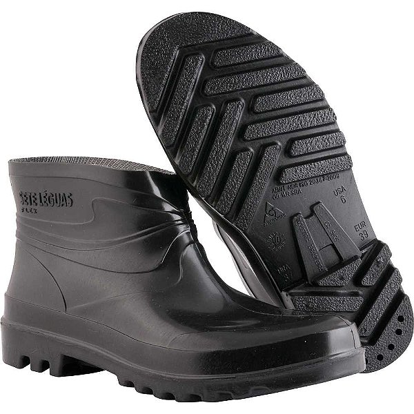Bota de PVC preta cano curto com forro SL FLEX 37 ALPARGATAS