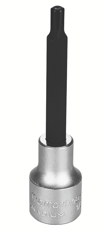 Soquete em Aço Cromo Vanádio Ponta RIBE Longa 6 mm - Encaixe 1/2" Tramontina PRO