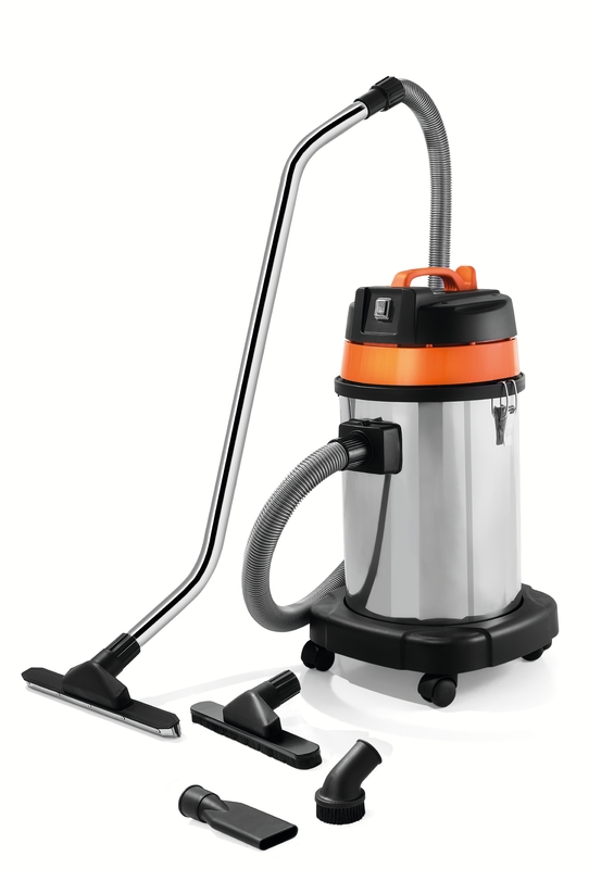 Aspirador de Pó para Sólidos e Líquidos 220 V - 1400 W Tanque de Aço Inox Capacidade 30 Litros Tramontina PRO