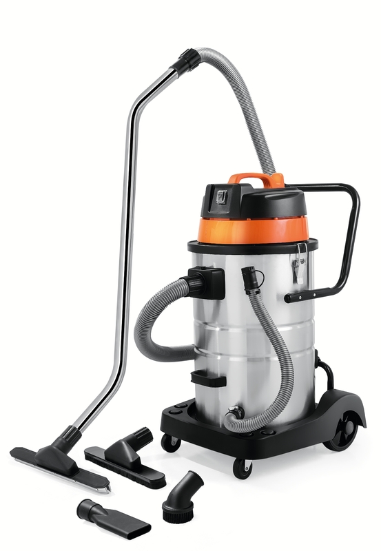 Aspirador de Pó para Sólidos e Líquidos 220 V 1400 W Tanque de Aço Inox Capacidade de 50 Litros Tramontina PRO