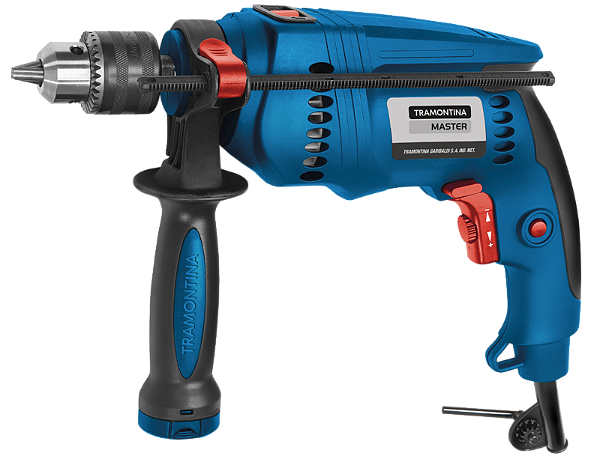Furadeira de Impacto 1/2" 900 W 127 V Tramontina MASTER para Uso Profissional com Empunhadura Auxiliar Velocidade Variável e Sistema de Reversão