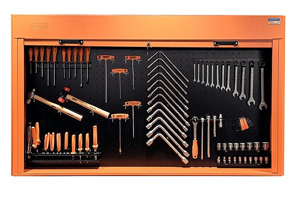 Painel com Ferramentas com Persiana Vertical Retrátil em PVC Tramontina PRO 83 peças