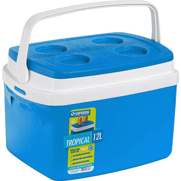 Caixa térmica Tropical 12 litros azul SOPRANO