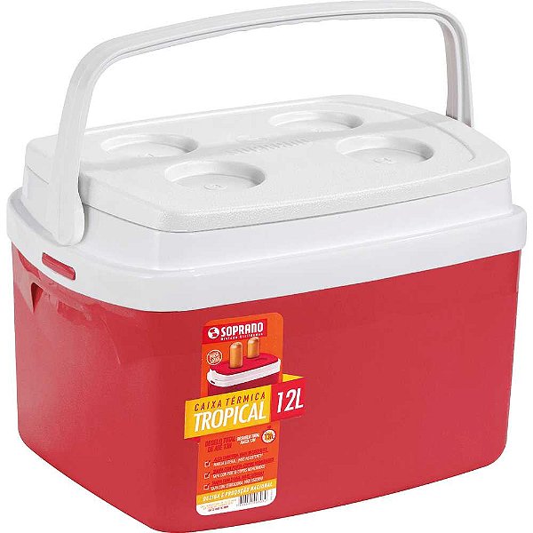 Caixa térmica tropical 12 litros vermelha SOPRANO