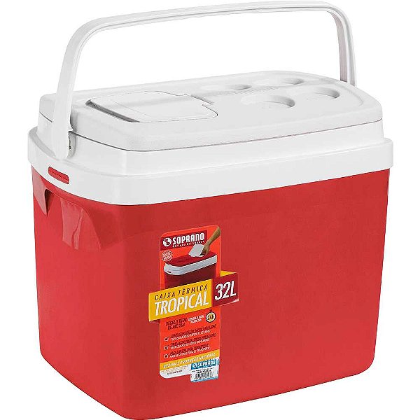 Caixa térmica tropical 32 litros vermelha SOPRANO