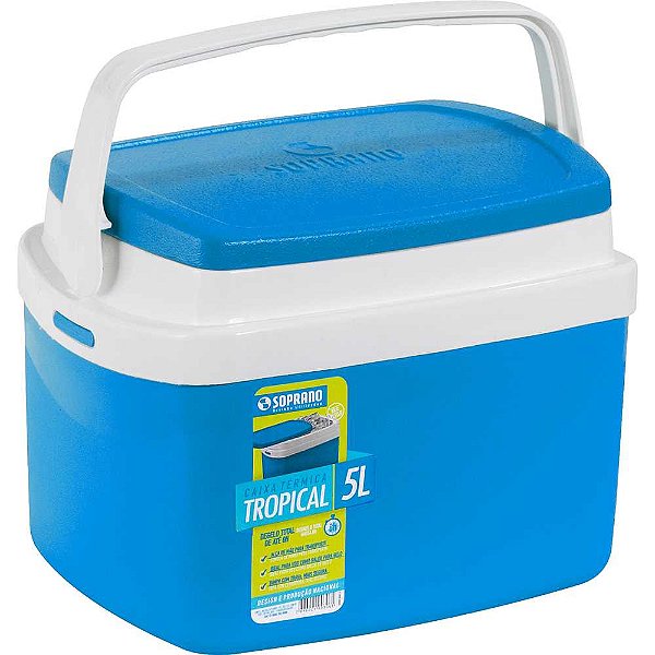 Caixa térmica Tropical 5 litros azul SOPRANO