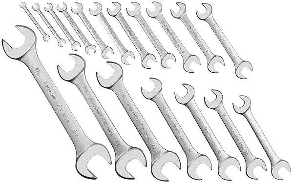 Jogo de Chaves Fixas 18 Peças Tramontina PRO( 6x7 mm a 41x46 mm).