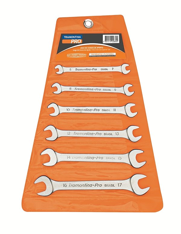 Jogo de Chaves Fixas Tramontina PRO - 6 Peças (Tamanhos: 6x7 mm a 16x17 mm)