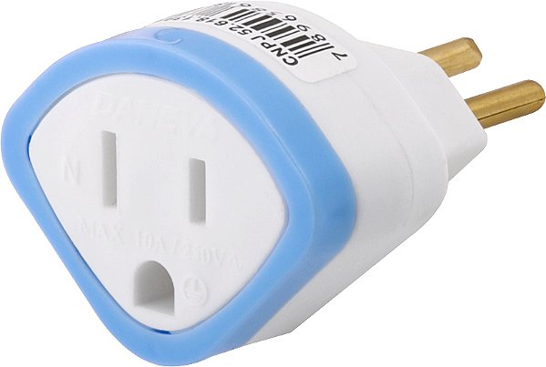 Pino adaptador 3P redondo para 2P+T cores sortidas 1630 DANEVA - 12 unidades