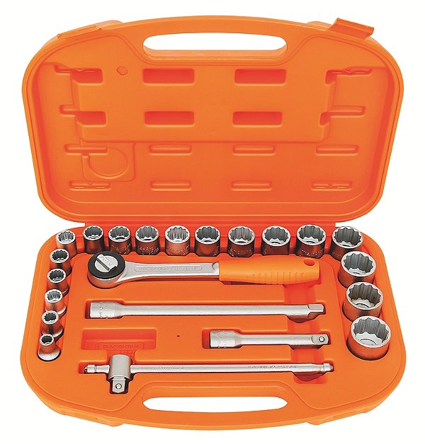 Maleta com Soquetes Estriados e Acessórios 1/2" Polegadas - 22 Peças Tramontina PRO