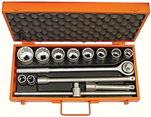 Maleta com Soquetes Estriados e Acessórios 3/4" 14 Peças - Polegadas Tramontina PRO
