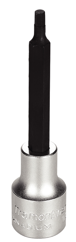 Soquete em Aço Cromo Vanádio Ponta Hexagonal Longa 4 mm - Encaixe 1/2" Tramontina PRO