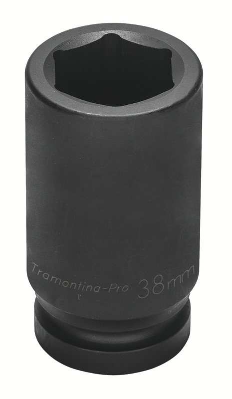 Soquete de Impacto Sextavado Longo em Aço Cromo Molibdênio 19 mm - Encaixe 1'' Tramontina PRO
