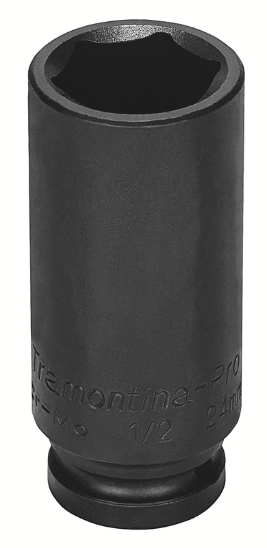 Soquete de Impacto Sextavado Longo em Aço Cromo Molibdênio 3/8'' - Encaixe 1/2'' Tramontina PRO