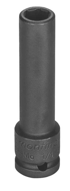 Soquete de Impacto Sextavado Longo em Aço Cromo Molibdênio 6 mm - Encaixe 1/4'' Tramontina PRO