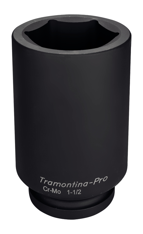 Soquete de Impacto Sextavado Longo em Aço Cromo Molibdênio 80 mm - Encaixe 1.1/2'' Tramontina PRO