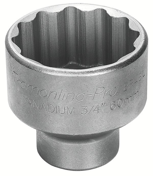 Soquete Estriado em Aço Cromo Vanádio 18 mm - Encaixe 3/4" Tramontina PRO