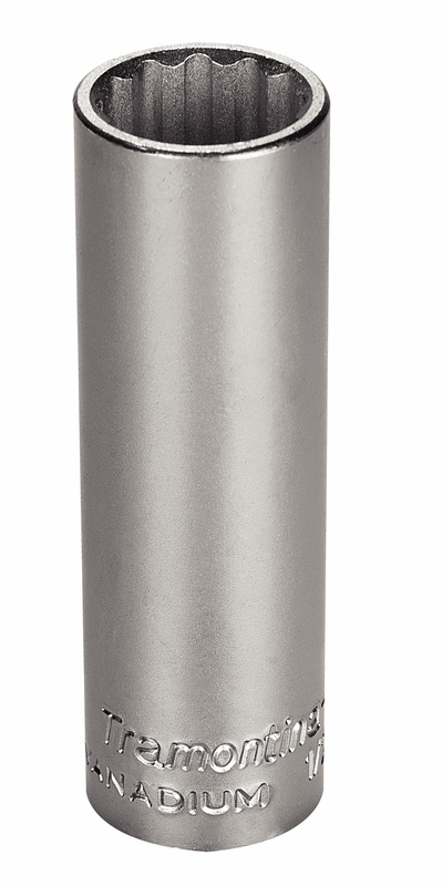 Soquete Estriado Longo em Aço Cromo Vanádio 11/16" - Encaixe 1/2" Tramontina PRO